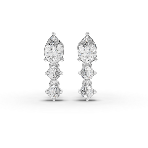 4.52 Ct Floral Drop Lab Grown Diamond Jewelry Set