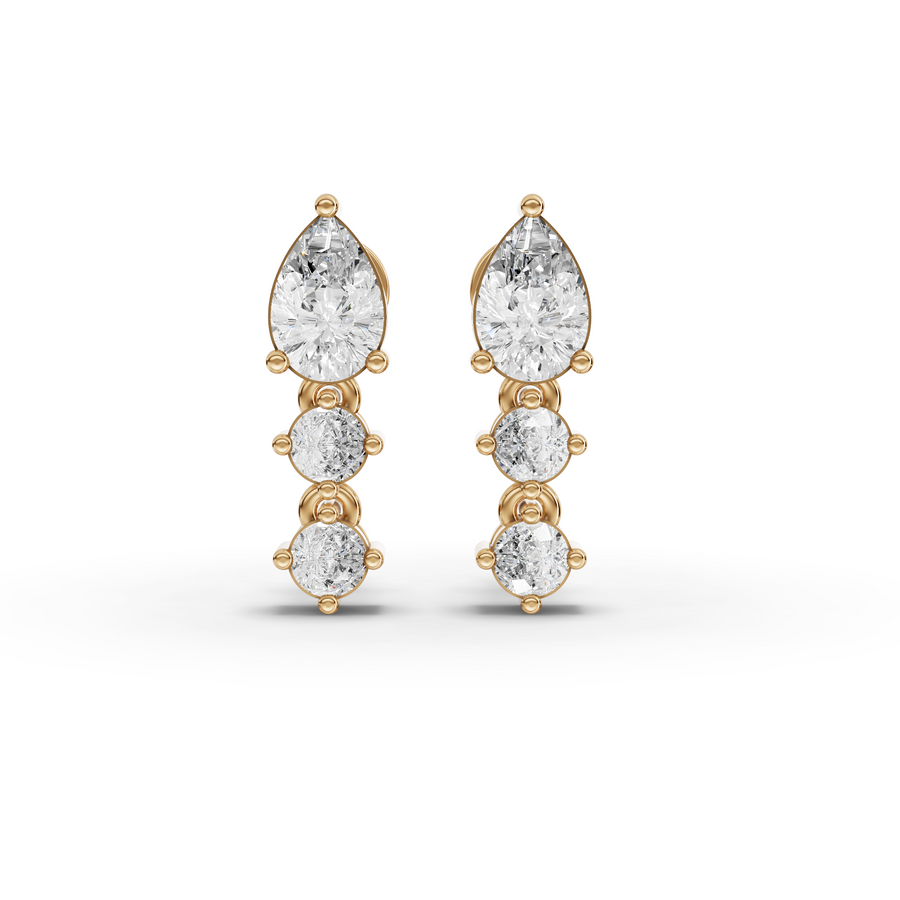 4.52 Ct Pear Cluster Lab Diamond Set
