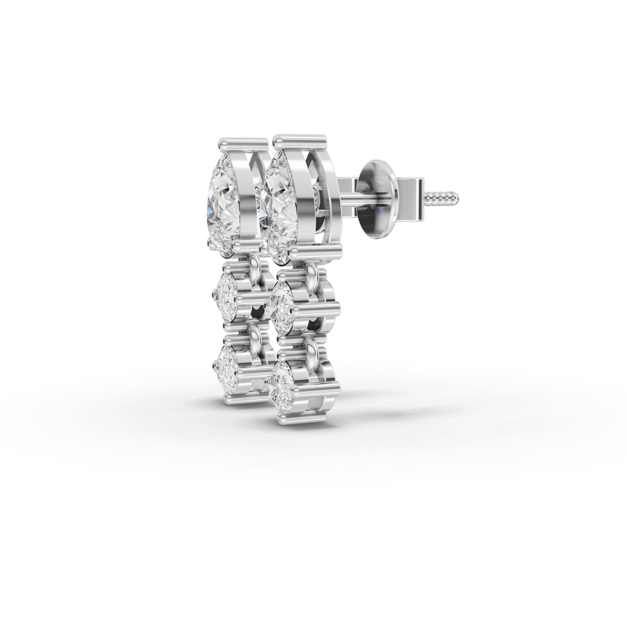1.02 Ct Pear Drop Diamond Earrings