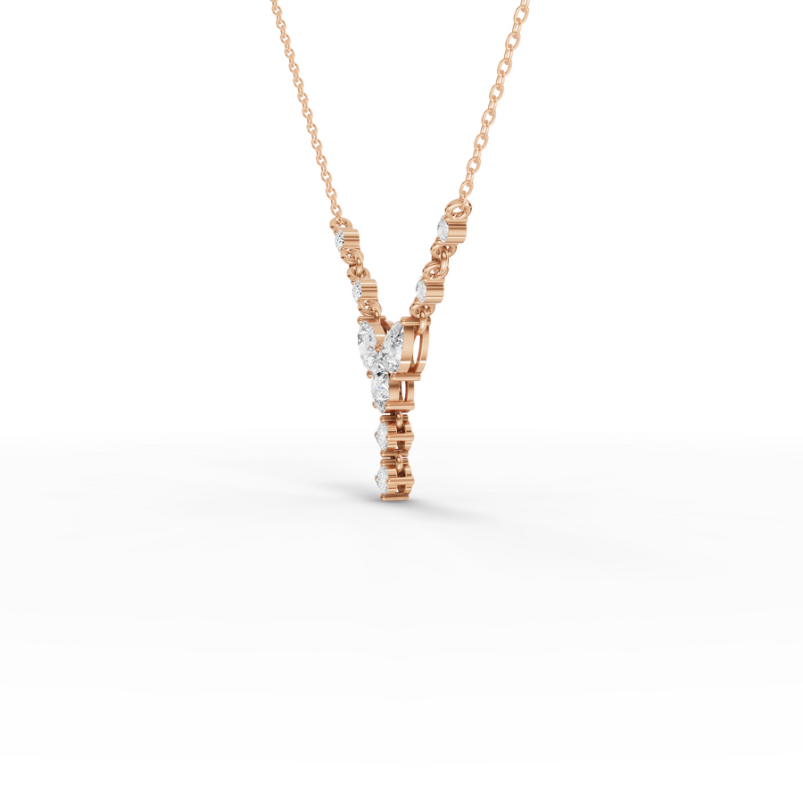1.37 Ct Pear With Round Diamond Statement Pendant
