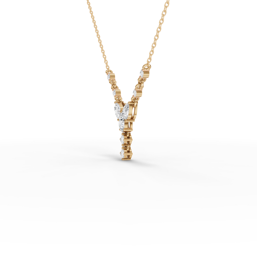 1.37 Ct Pear With Round Diamond Statement Pendant