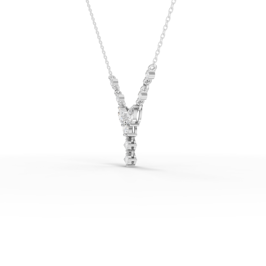 1.37 Ct Pear With Round Diamond Statement Pendant