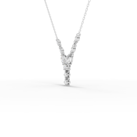 1.37 Ct Floral Drop Lab Grown Diamond Pendant Necklace