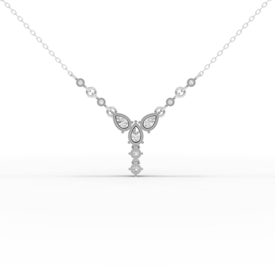 1.37 Ct Pear With Round Diamond Statement Pendant