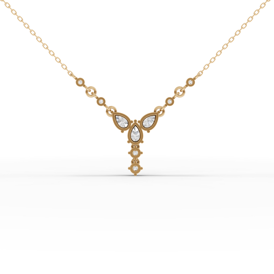 1.37 Ct Pear With Round Diamond Statement Pendant