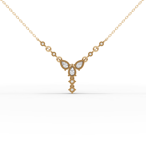 1.37 Ct Floral Drop Lab Grown Diamond Pendant Necklace