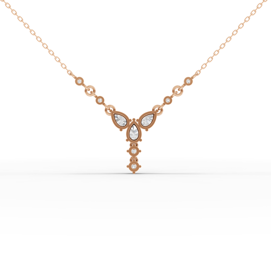 1.37 Ct Pear With Round Diamond Statement Pendant