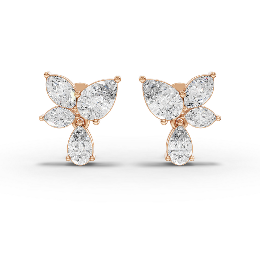3.33 Ct Pear & Marquise Floral Diamond Set