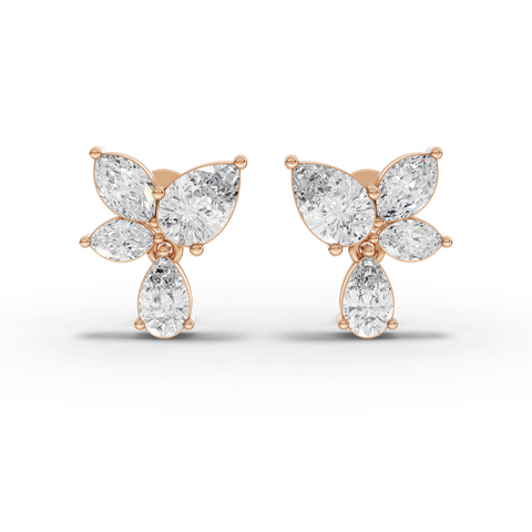 3.33 Ct Butterfly Floral Lab Grown Diamond Jewelry Set