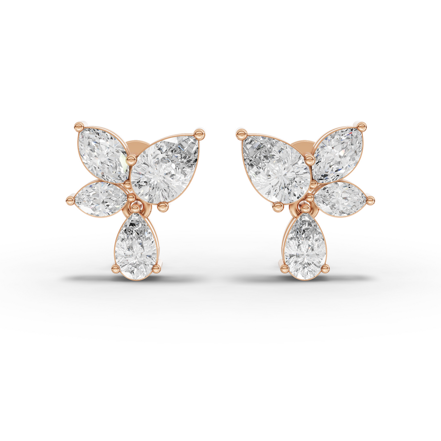 3.33 Ct Pear & Marquise Floral Diamond Set