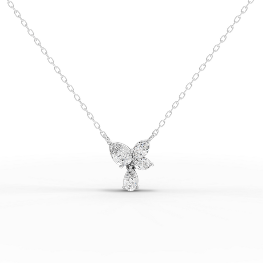3.33 Ct Pear & Marquise Floral Diamond Set