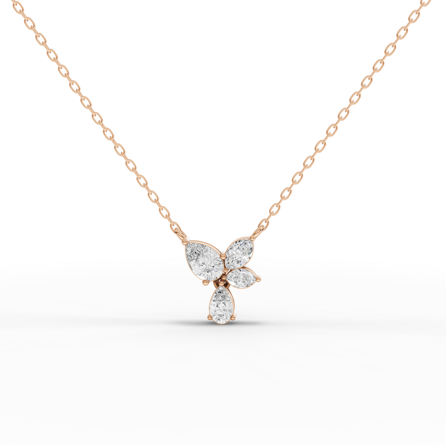 3.33 Ct Pear & Marquise Floral Diamond Set