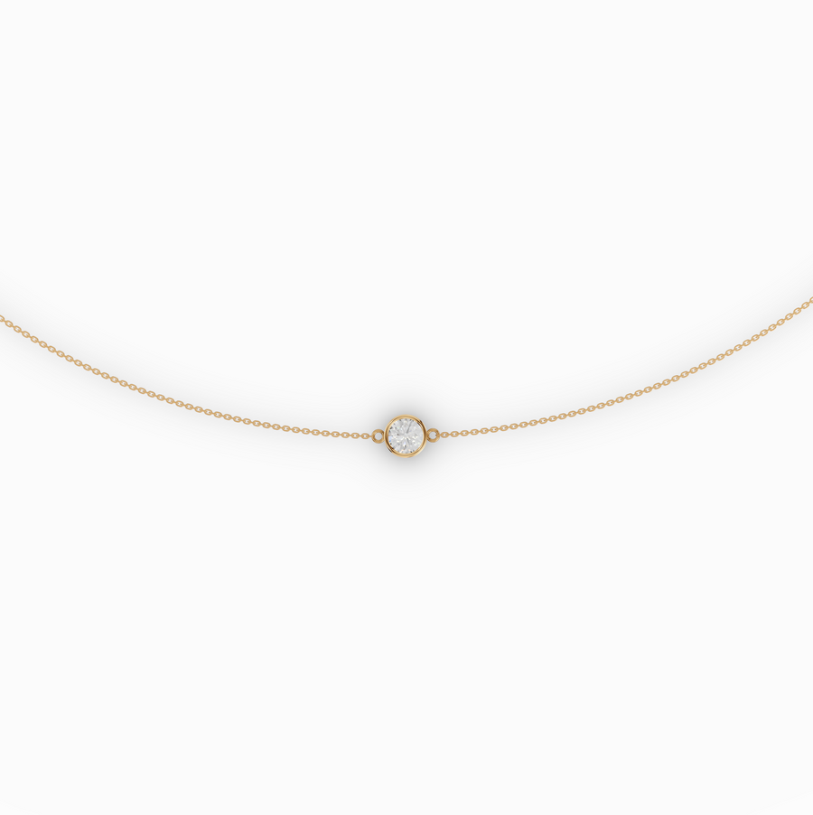 3.00 CT Round Bezel Lab Diamond Belly Chain