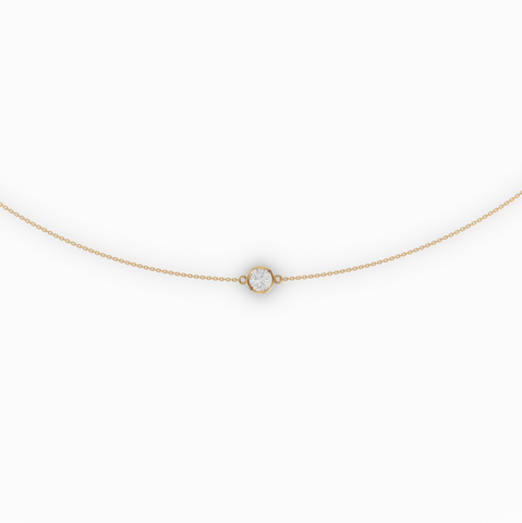 3.00 CT Round Bezel Lab Diamond Belly Chain