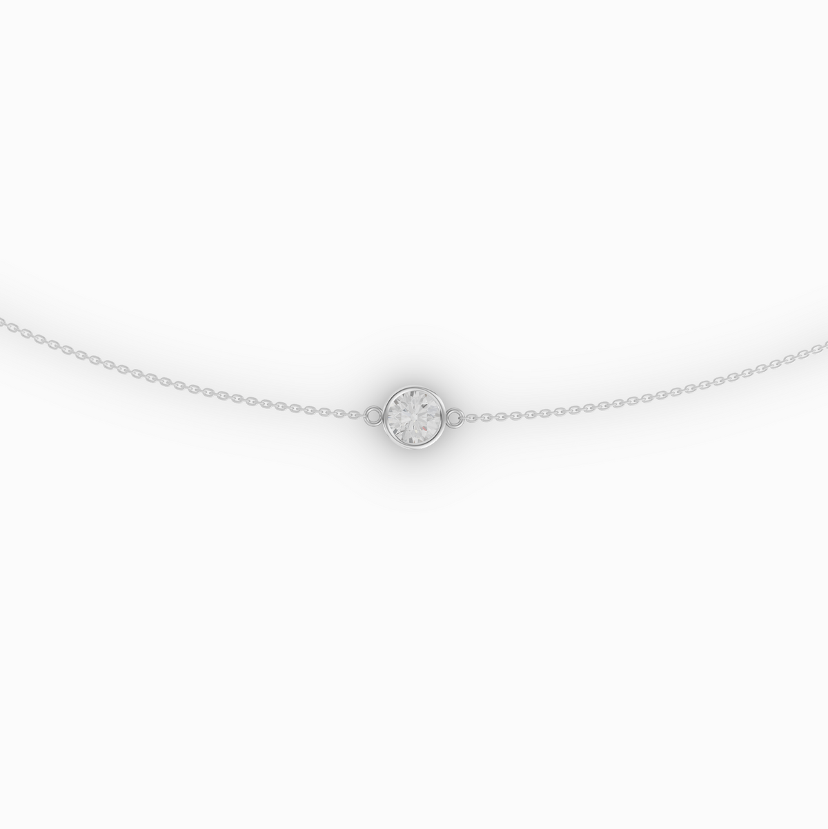 3.00 CT Round Bezel Lab Diamond Belly Chain
