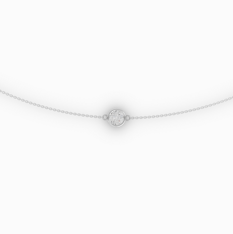 3.00 CT Round Bezel Lab Diamond Belly Chain