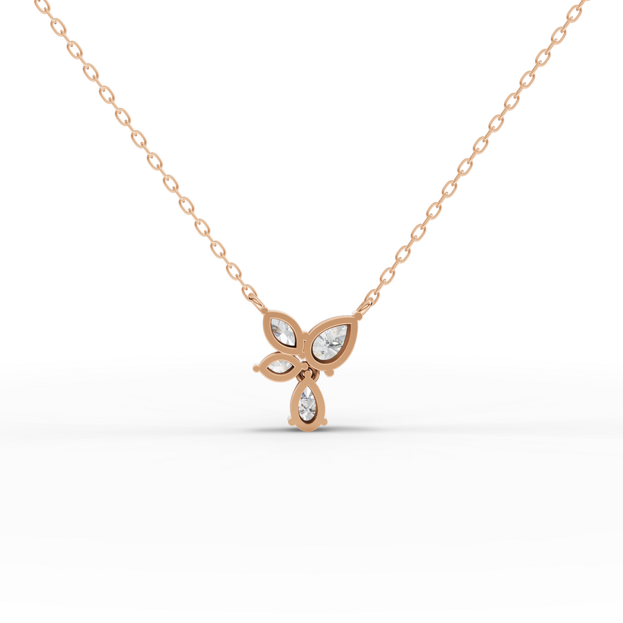 3.33 Ct Pear & Marquise Floral Diamond Set