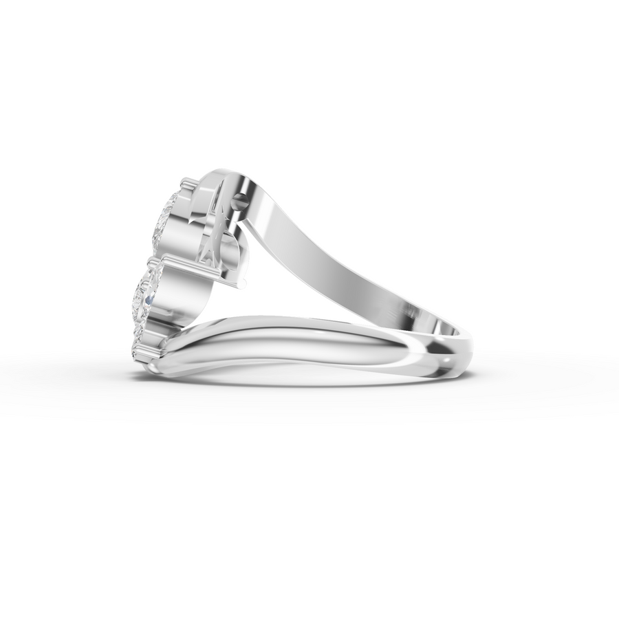 1.13 Ct Pear & Marquise Cluster Diamond Ring