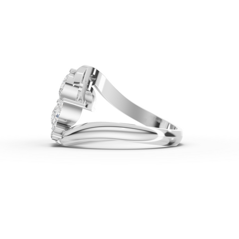 1.13 Ct Lab Grown Diamond Open Ring with Floral Cluster Design