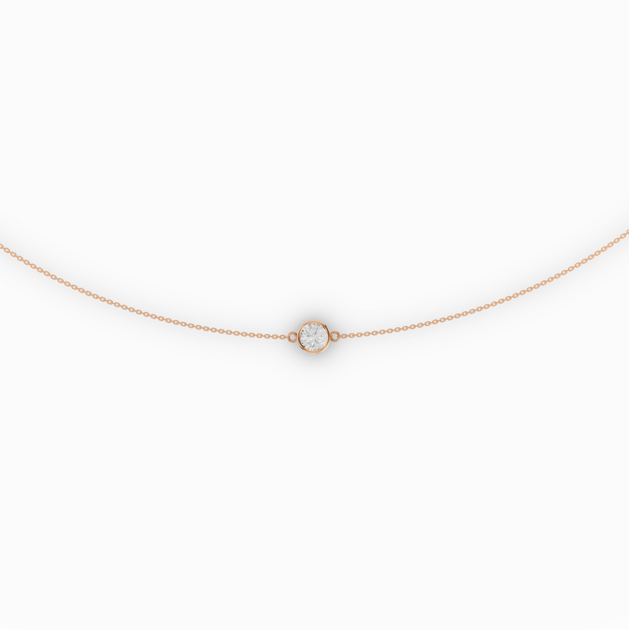 3.00 CT Round Bezel Lab Diamond Belly Chain