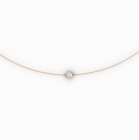 3.00 CT Round Bezel Lab Diamond Belly Chain