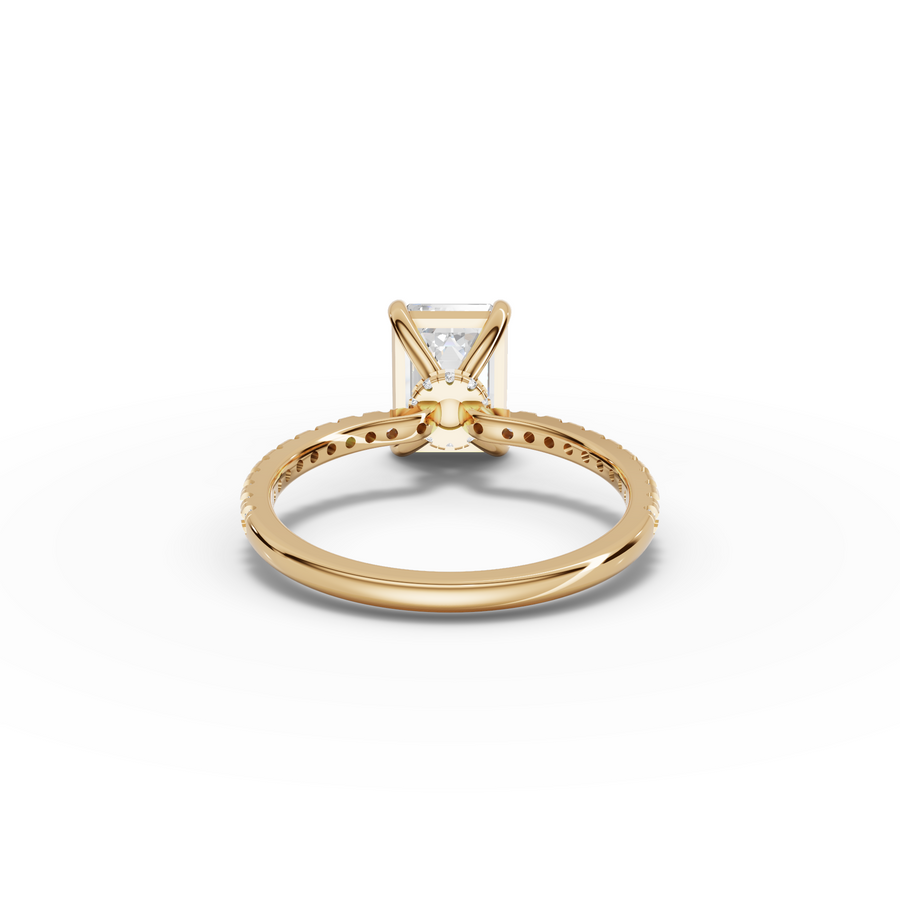 2.23 CT Emerald Hidden Halo Pavé Ring