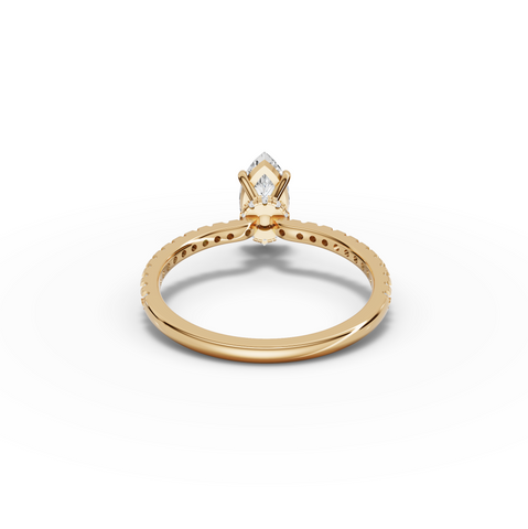 0.98 Ct Marquise Hidden Halo Pavé Ring
