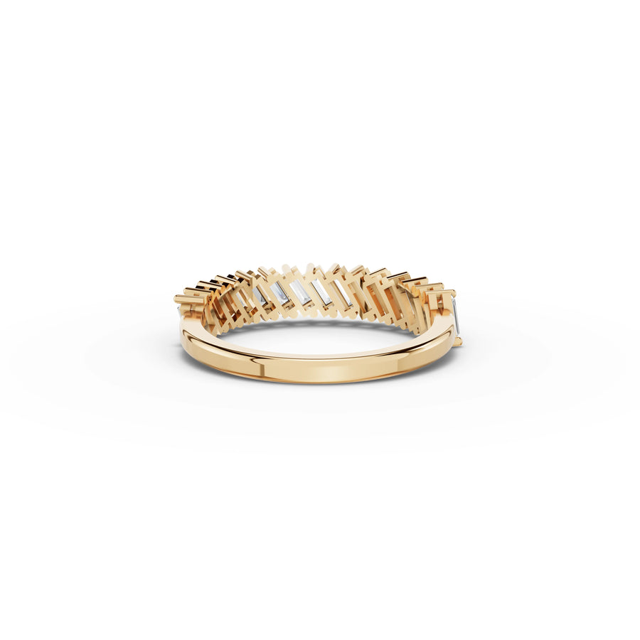 0.74 Ct Baguette Basket Set Half Eternity Band