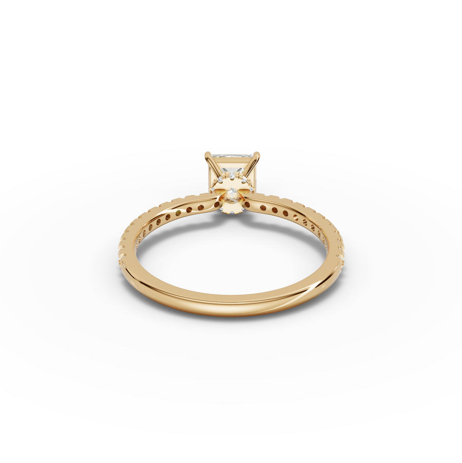 0.98 CT Princess Hidden Halo Pavé Ring