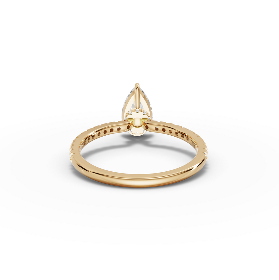 1.23 Ct Pear Hidden Halo Pavé Ring