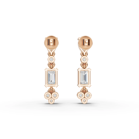 Pear & Emerald-Cut Lab-Grown Diamond Drop Earrings