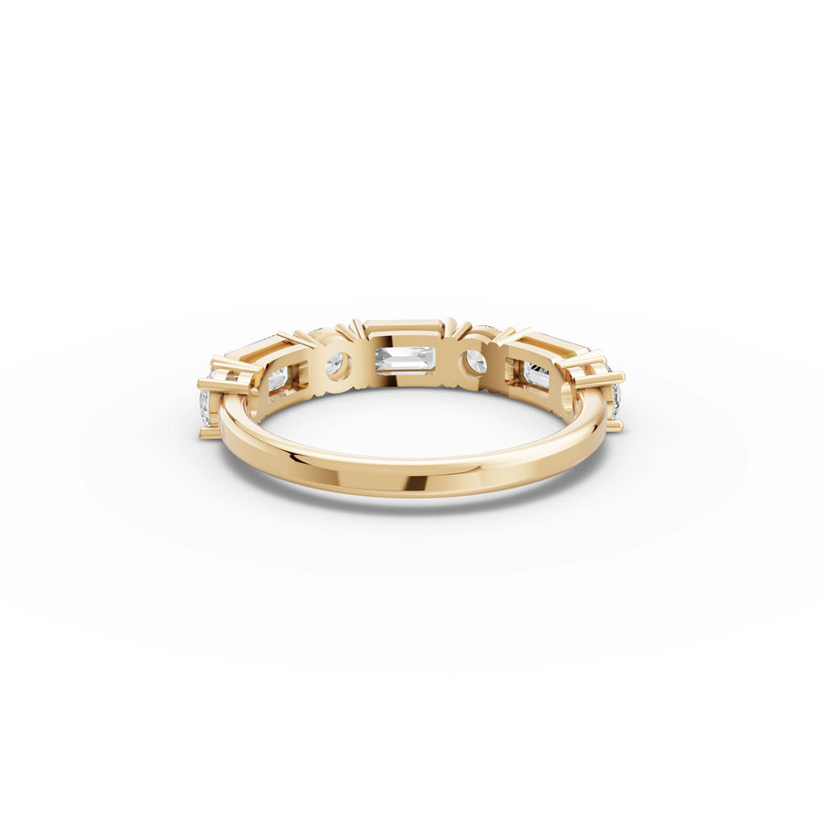 1.57 Ct Emerald Diamond Half Eternity Ring