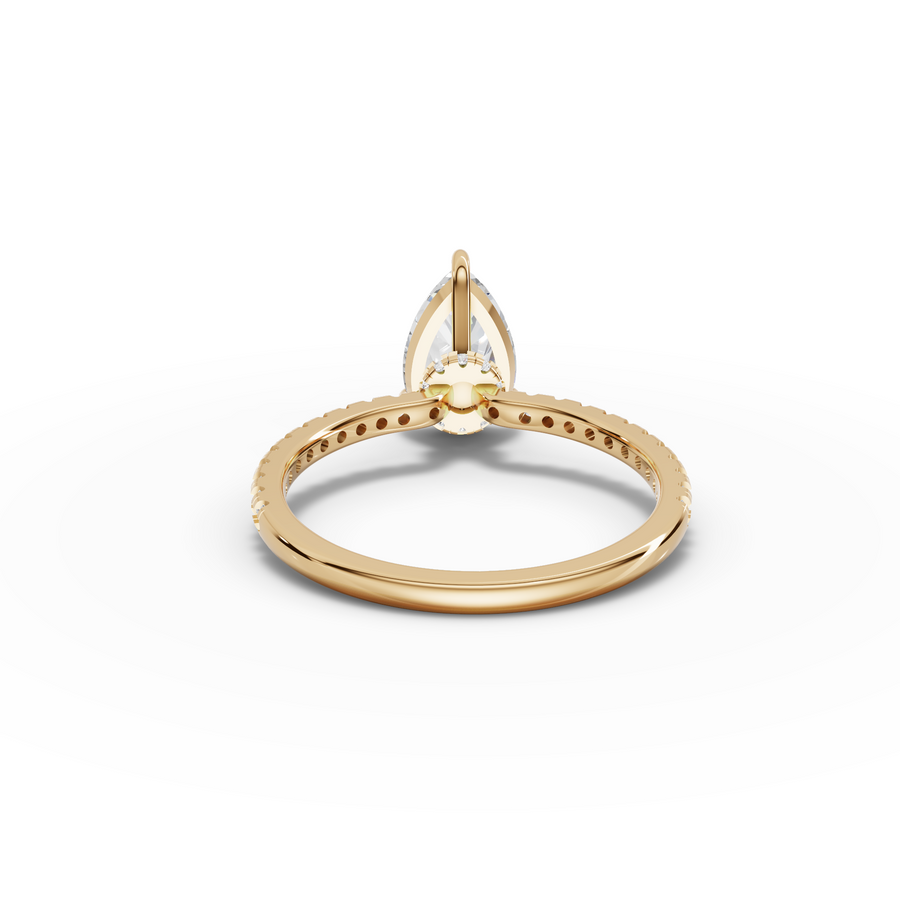 1.73 Ct Pear Hidden Halo Pavé Ring