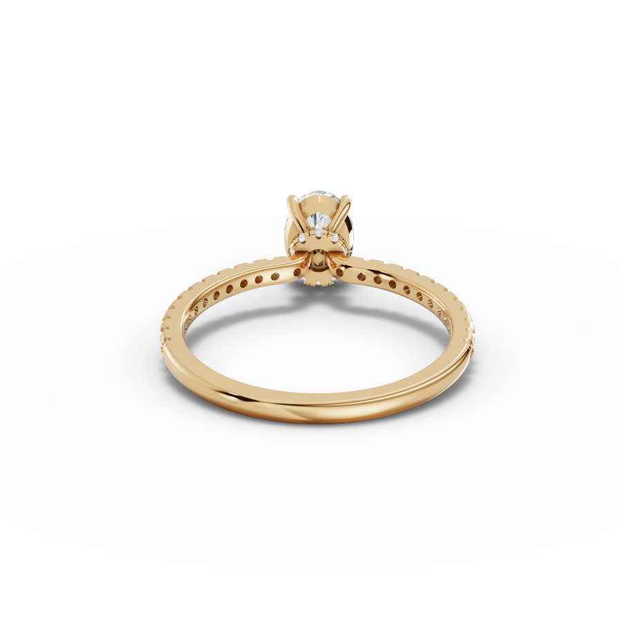 0.98 CT Oval Hidden Halo Pavé Ring
