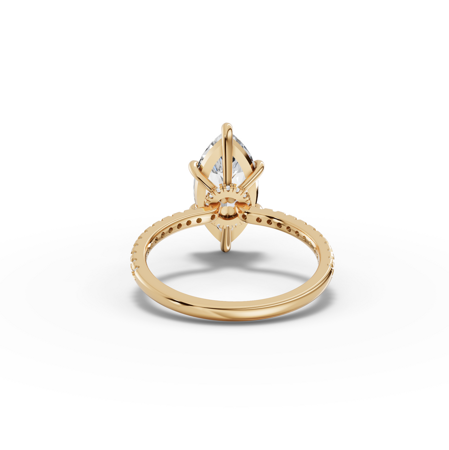 2.73 Ct Marquise Hidden Halo Accent Lab Diamond Ring
