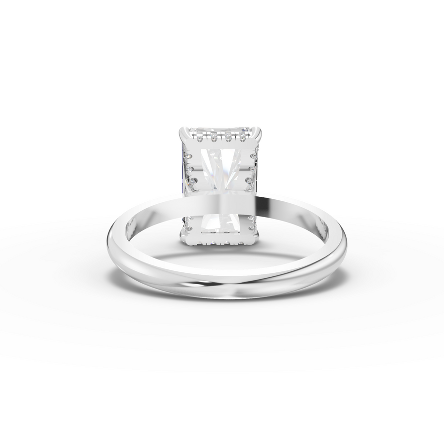 2.11 Ct Radiant Hidden Halo Ring 2.00 Ct Center