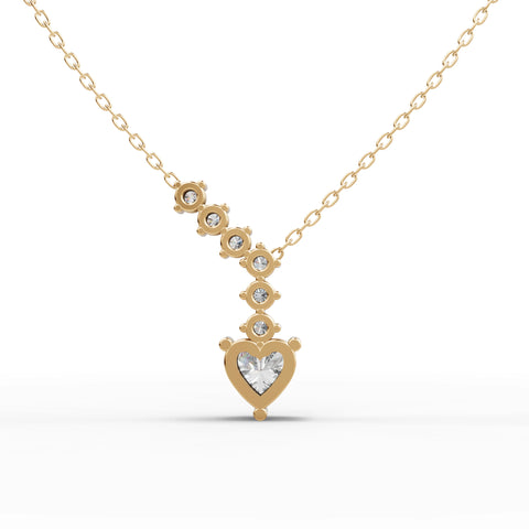 Heart-Shaped Lab-Grown Diamond Jewelry Set with Engagement Ring, Drop Necklace & Dangle Earrings