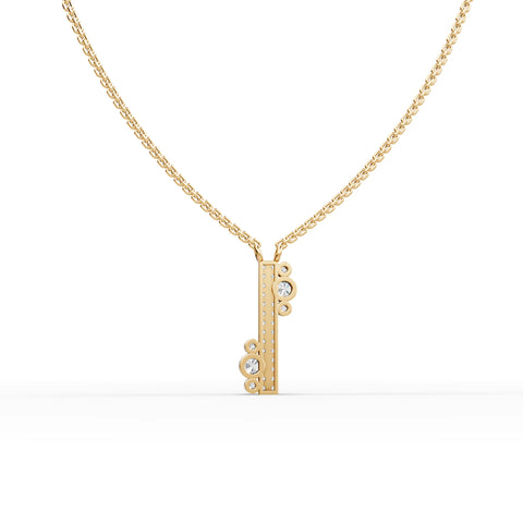1.39 Ct Modern Lab Diamond Bar Jewelry Set with Pendant, Earrings & Pavé Ring