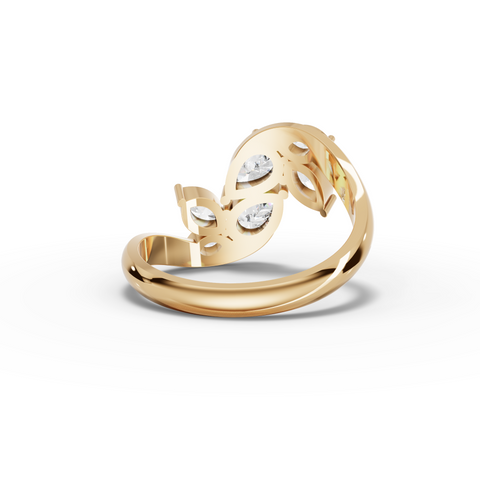 Lab Grown Diamond Butterfly Floral Jewelry Set with Drop Earrings Pendant and Ring