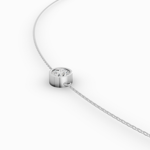 3.00 CT Round Bezel Lab Diamond Belly Chain