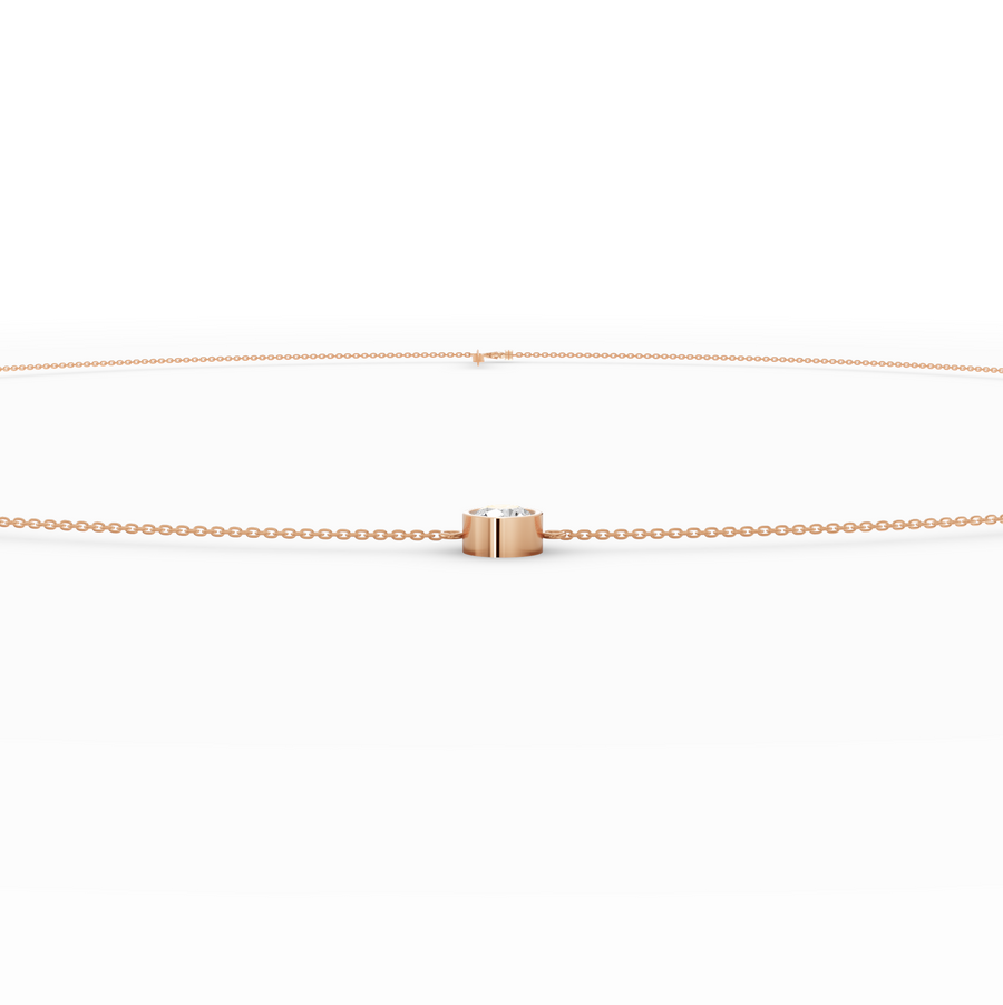 3.00 CT Round Bezel Lab Diamond Belly Chain