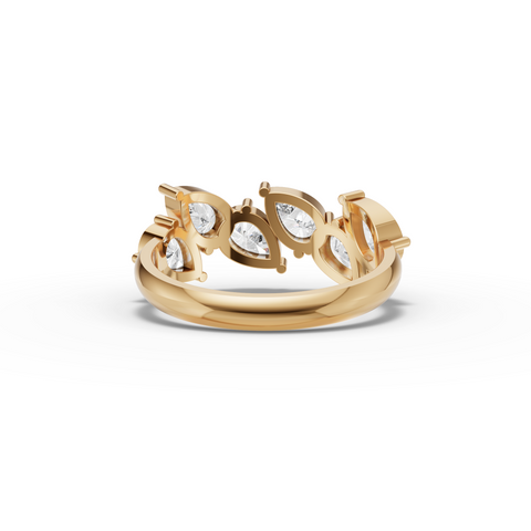 2.13 Ct Lab Grown Pear Diamond Floral Band Ring