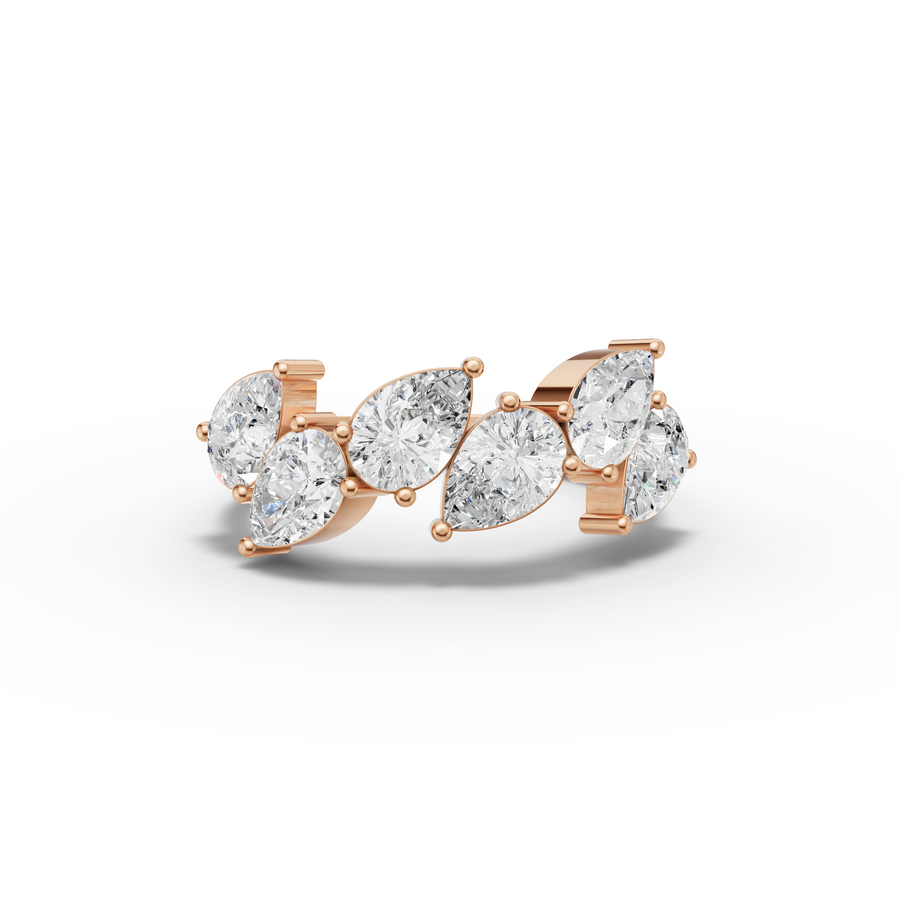 4.52 Ct Pear Cluster Lab Diamond Set
