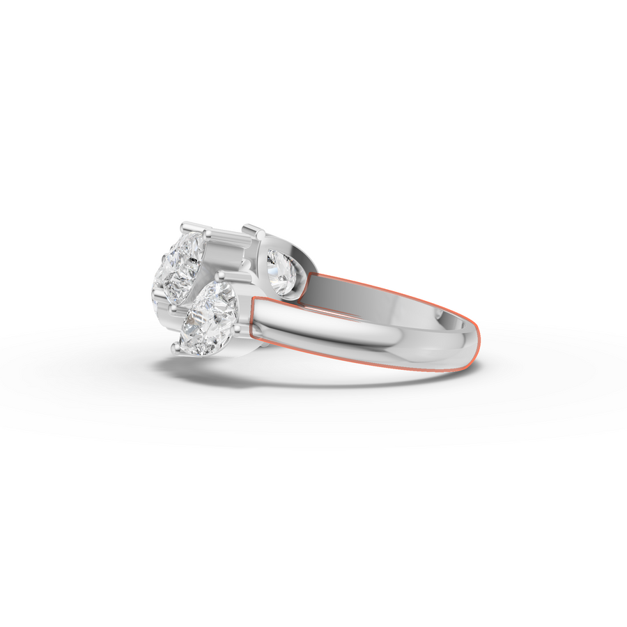 2.13 Ct Pear Statement Lab Diamond Floral Ring