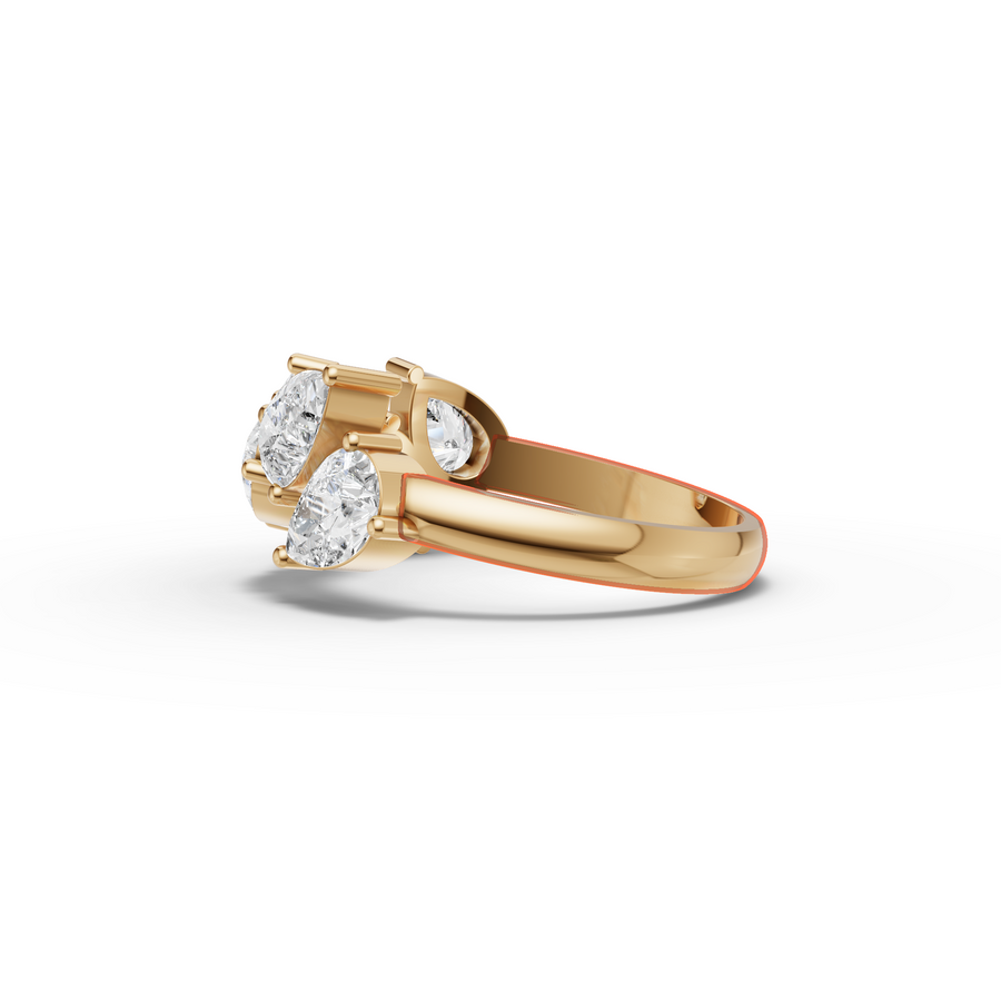 2.13 Ct Pear Statement Lab Diamond Floral Ring