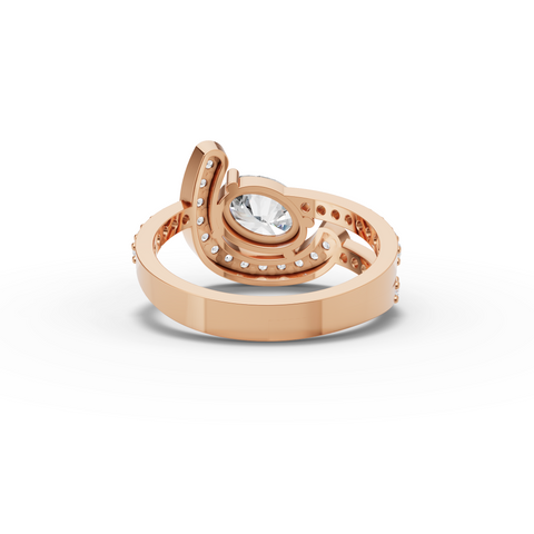 Lab Grown Diamond Pear Horseshoe Halo Jewelry Set with Necklace Earrings and Open Ring