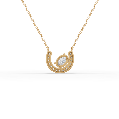 Lab Grown Diamond Pear Horseshoe Halo Jewelry Set with Necklace Earrings and Open Ring