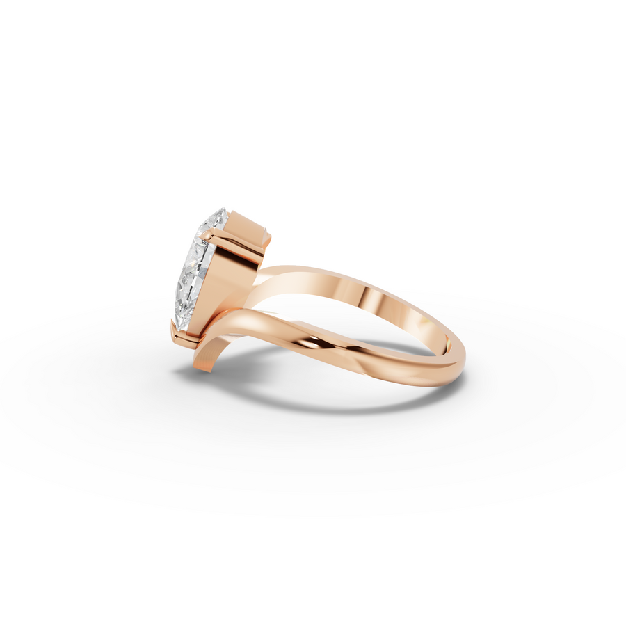 2 Ct Pear Lab Grown Diamond V-Chevron Engagement Ring