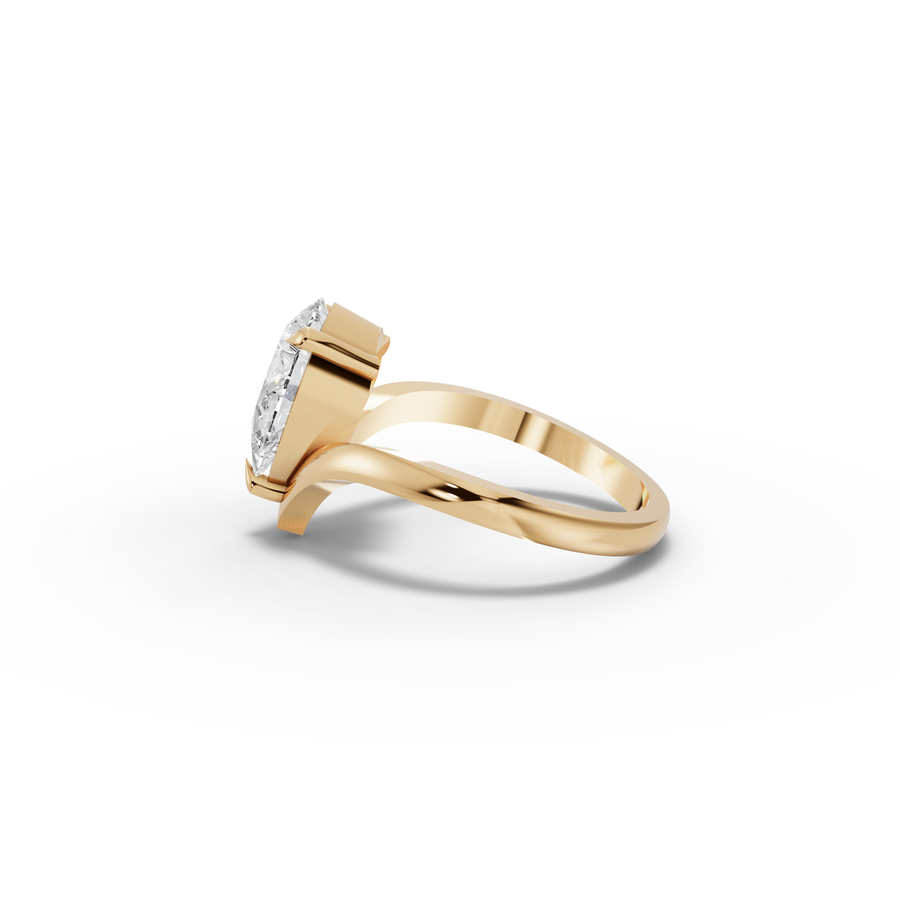 2 Ct Pear Lab Grown Diamond V-Chevron Engagement Ring