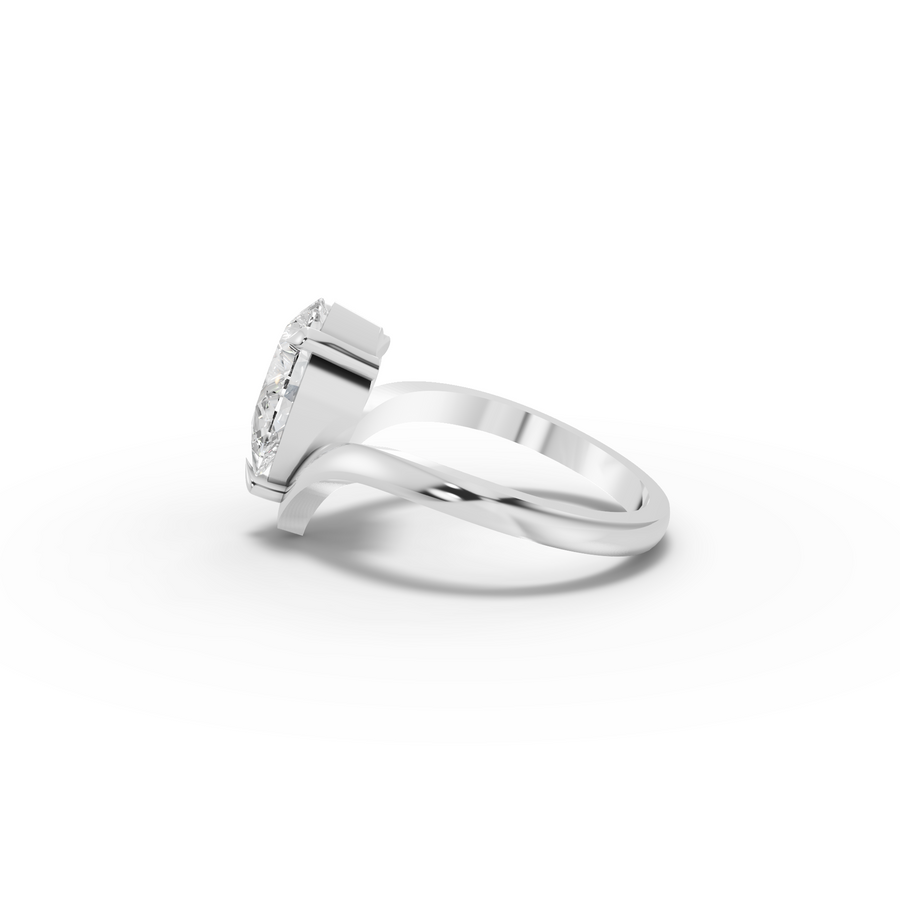 2 Ct Pear Lab Grown Diamond V-Chevron Engagement Ring